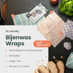 BROODNODIG® - Bijenwas Wraps (Bijenwas Doek) - Set Van 4 - 1S, 2M, 1L - Foodwrap - Beeswax Wraps - Bee Wrap - Beewax - Bijenwasdoek - Zero Waste - Duurzaam Cadeau - Herbruikbaar Boterhamzakje 13 BROODNODIG® - Bijenwas Wraps (Bijenwas Doek) - Set Van 4 - 1S, 2M, 1L - Foodwrap - Beeswax Wraps - Bee Wrap - Beewax - Bijenwasdoek - Zero Waste - Duurzaam Cadeau - Herbruikbaar Boterhamzakje -Voedselopslag Winkel 1200x1200 638