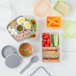 Lock&Lock Saladebox - Salade Lunchbox To Go - Salade To Go - 950 Ml - Lekvrij - Met Verdeelvakjes - Groen -Voedselopslag Winkel 1200x1200 65