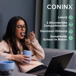 Coninx Yoghurtbeker To Go - Muesli Beker To Go - Lunchbeker - Mueslibeker 640ml ( 450ml+190ml ) - Blauw 14 Coninx Yoghurtbeker To Go - Muesli Beker To Go - Lunchbeker - Mueslibeker 640ml ( 450ml+190ml ) - Blauw -Voedselopslag Winkel 1200x1200 90