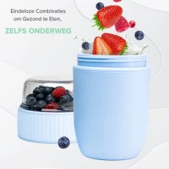 Coninx Yoghurtbeker To Go - Muesli Beker To Go - Lunchbeker - Mueslibeker 640ml ( 450ml+190ml ) - Blauw 20 Coninx Yoghurtbeker To Go - Muesli Beker To Go - Lunchbeker - Mueslibeker 640ml ( 450ml+190ml ) - Blauw -Voedselopslag Winkel 1200x1200 95