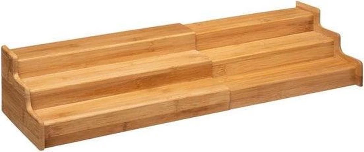 Merkloos Decopatent® Kruidenrekje Uitschuifbaar - Staand 3 Laags Kruidenrek Voor 36 Kruidenpotjes - Specerijen Rek - Bamboe Hout 2 Merkloos Decopatent® Kruidenrekje Uitschuifbaar - Staand 3 Laags Kruidenrek Voor 36 Kruidenpotjes - Specerijen Rek - Bamboe Hout - Afbeelding 2