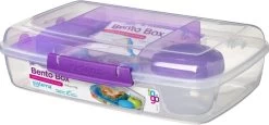 Sistema Bento Box 1.76L Met Boterhamlade - Doorzichtig/Paars