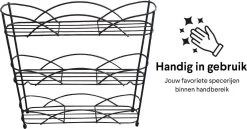 Zindoo - Kruidenrek - Standaard - 3-laags - Ophangbaar - 18 Kruiden Potjes - Anti-slip Pootjes - Spice Rack - Specerijenrek - Keukenorganizer - Keukenaccessoires -Voedselopslag Winkel 1200x626 2