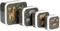 A Little Lovely Company - Brooddoos - Broodtrommel -Lunch & Snack Box Set Van 4 - Savanne -Voedselopslag Winkel 1200x628 1