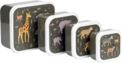 A Little Lovely Company - Brooddoos - Broodtrommel -Lunch & Snack Box Set Van 4 - Savanne -Voedselopslag Winkel 1200x629