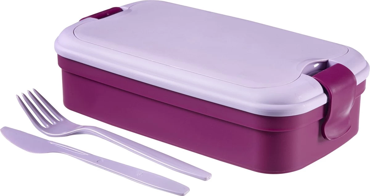 Curver Lunch&Go Lunchbox - Met Bestek - Paars 1 Curver Lunch&Go Lunchbox - Met Bestek - Paars