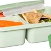Lock&Lock Lunchbox - Bento Box - Salade Lunchbox - Met 3 Compartimenten - Met Dressing/Saus Bakje - Volwassenen En Kinderen - To Go - Lekvrij - BPA Vrij - 1,5 Liter - Groen
