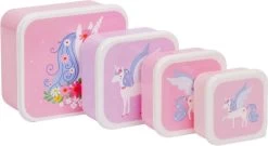 A Little Lovely Company - Brooddoos - Broodtrommel - Lunch & Snack Box Set Van 4 - Eenhoorn -Voedselopslag Winkel 1200x658