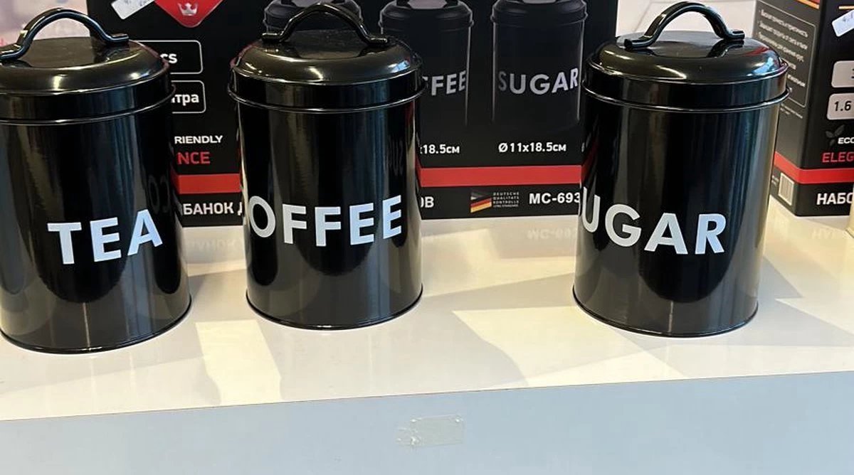 Mercury Haus Voorraadbussen Koffie, Thee En Suiker - Zwart 2 Mercury Haus Voorraadbussen Koffie, Thee En Suiker - Zwart - Afbeelding 2