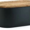 Industrial Living Broodtrommel-Brooddoos Met Snijplank-Brood Bewaren-Metaal-Hout