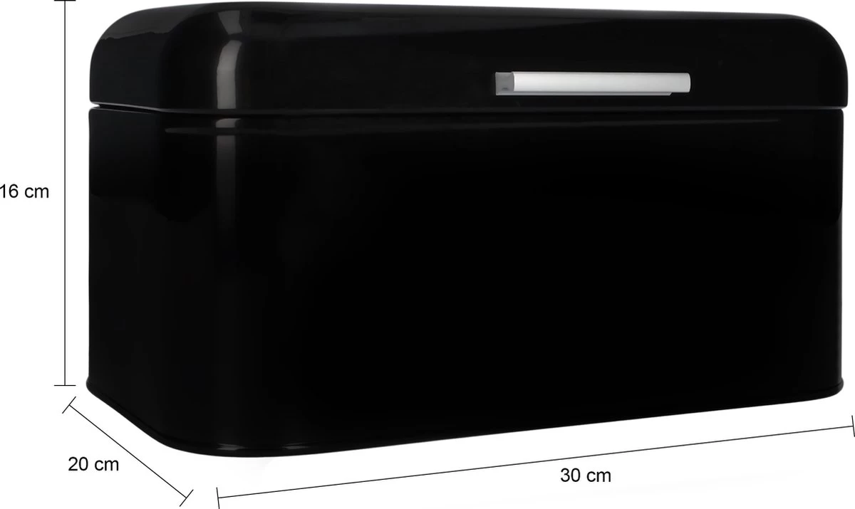 QUVIO Broodtrommel - Brooddoos - Brood Bewaren - Vershouddoos Voor Brood - Brooddoos - Klepdeksel - Scharnierdeksel - Zwart - Ijzer - 9,5 Liter Inhoud - 20 X 30 X 16 Cm 3 QUVIO Broodtrommel - Brooddoos - Brood Bewaren - Vershouddoos Voor Brood - Brooddoos - Klepdeksel - Scharnierdeksel - Zwart - Ijzer - 9,5 Liter Inhoud - 20 X 30 X 16 Cm - Afbeelding 3