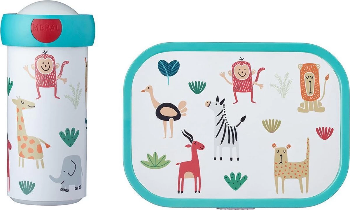 Mepal – Lunchset Campus (sb + Lb) – Schoolbeker En Broodtrommel Voor Kinderen – Animal Friends – Bento Box - Lekvrij 1 Mepal – Lunchset Campus (sb + Lb) – Schoolbeker En Broodtrommel Voor Kinderen – Animal Friends – Bento Box - Lekvrij