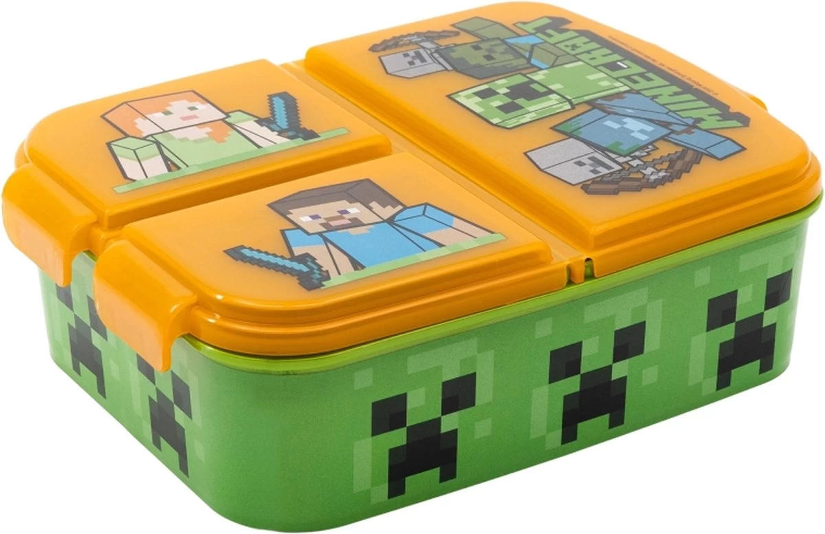 Mickey Mouse Minecraft Broodtrommel 3 Vakjes - 18x13 Cm - Brooddoos - Lunchbox 1 Mickey Mouse Minecraft Broodtrommel 3 Vakjes - 18x13 Cm - Brooddoos - Lunchbox