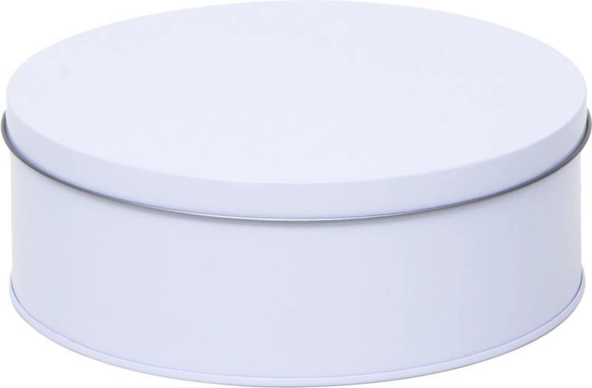 Merkloos Wit Rond Koekblik Opbergblik/bewaarblik 18 Cm - Witte Voorraadblikken/koekblikken - Snoeptrommels/koektrommels 1 Merkloos Wit Rond Koekblik Opbergblik/bewaarblik 18 Cm - Witte Voorraadblikken/koekblikken - Snoeptrommels/koektrommels