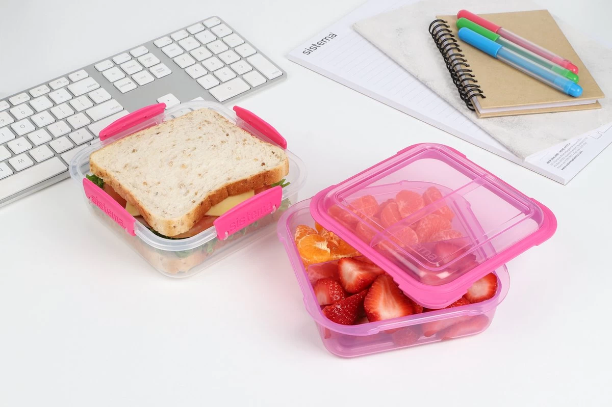 Sistema To Go Snackdoos Snack Attack Duo - Roze- 975 Ml 2 Sistema To Go Snackdoos Snack Attack Duo - Roze- 975 Ml - Afbeelding 2