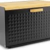 Luxe Broodtrommel Zwart Met Bamboe - Brood Bewaardoos - 36x21x21CM - Rechthoekig