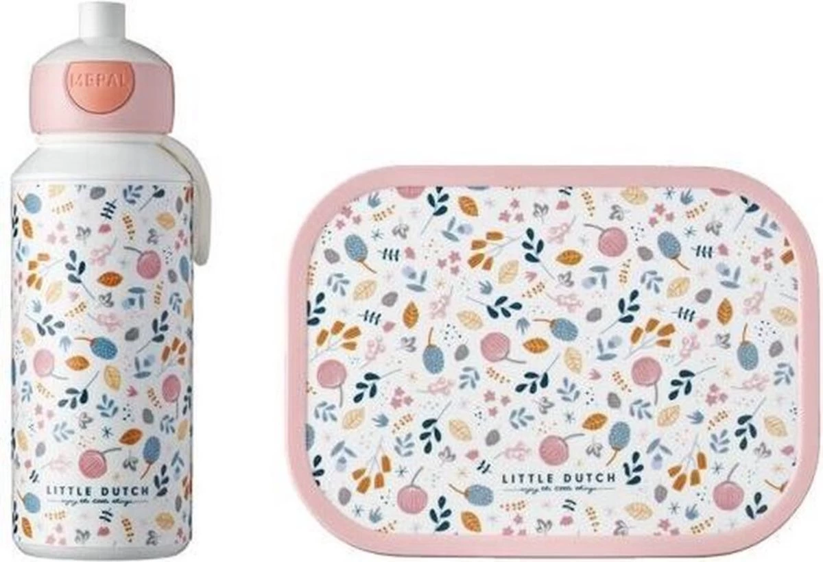 Mepal – Lunchset Campus (pu + Lb) – Pop-up Drinkfles En Broodtrommel Voor Kinderen – Spring Flowers – Little Dutch 1 Mepal – Lunchset Campus (pu + Lb) – Pop-up Drinkfles En Broodtrommel Voor Kinderen – Spring Flowers – Little Dutch