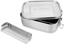 Navaris RVS Broodtrommel Met Verdeler - Meal Prep Bakje - Vershouddoos - Lunchbox - 17 X 13 X 6 Cm - Inhoud 0,8 Liter - Vaatwasbestendig 12 Navaris RVS Broodtrommel Met Verdeler - Meal Prep Bakje - Vershouddoos - Lunchbox - 17 X 13 X 6 Cm - Inhoud 0,8 Liter - Vaatwasbestendig -Voedselopslag Winkel 1200x834
