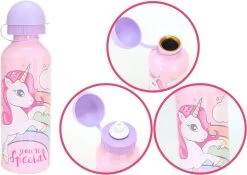 Broodtrommel + Drinkfles Unicorn | Lunchbox Voor Kinderen | Eenhoorn Roze LS03a -Voedselopslag Winkel 1200x848
