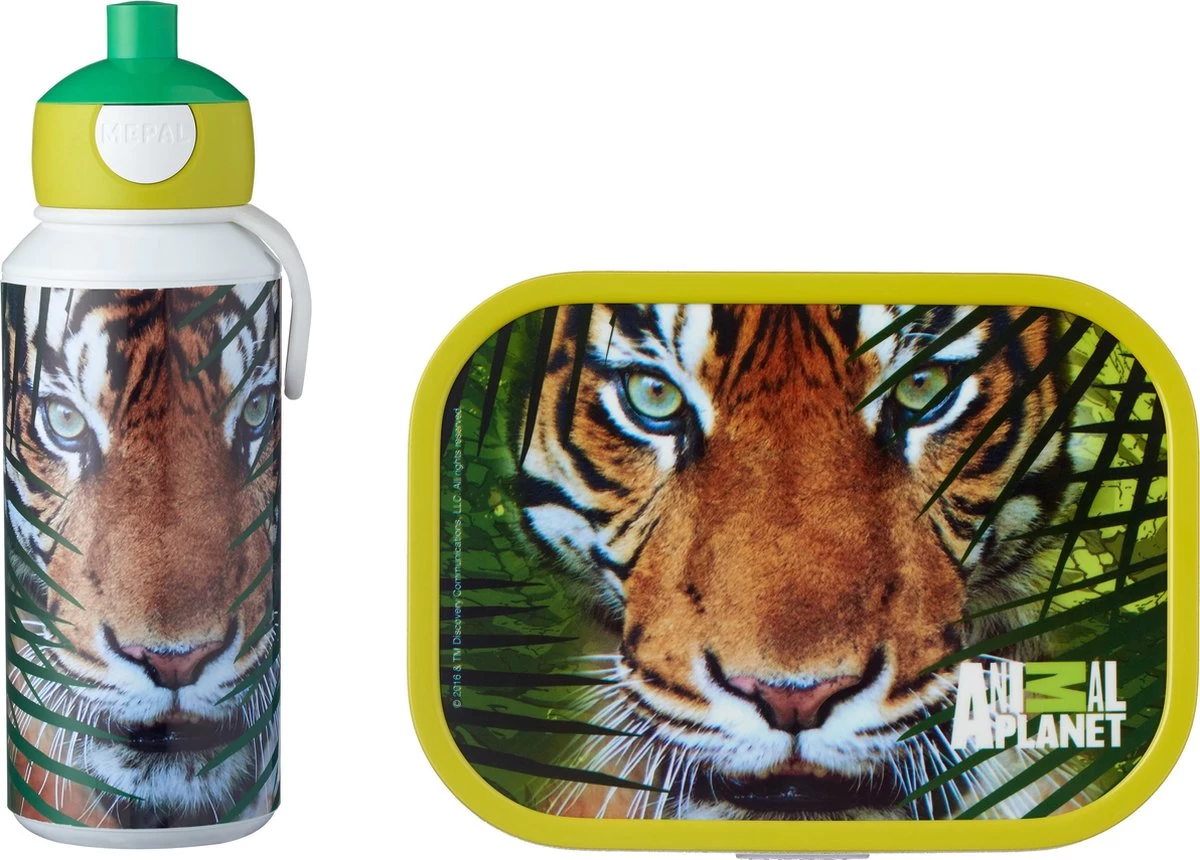 Mepal – Lunchset Campus (pu + Lb) – Pop-up Drinkfles En Broodtrommel Voor Kinderen – Animal Planet Tijger – Bento Box – Lekvrij 1 Mepal – Lunchset Campus (pu + Lb) – Pop-up Drinkfles En Broodtrommel Voor Kinderen – Animal Planet Tijger – Bento Box – Lekvrij
