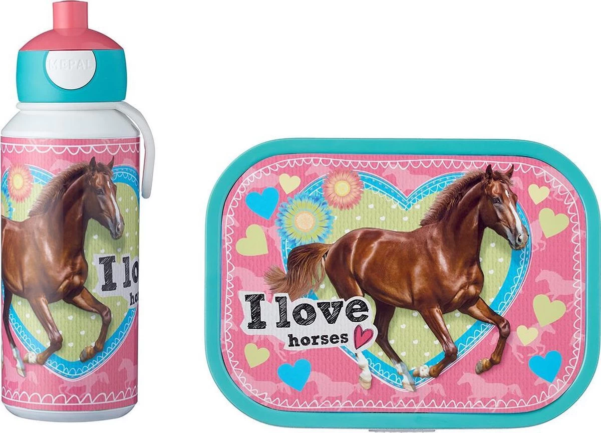 Mepal – Lunchset Campus (pu + Lb) – Pop-up Drinkfles En Broodtrommel Voor Kinderen – My Horse – Bento Box – Lekvrij 1 Mepal – Lunchset Campus (pu + Lb) – Pop-up Drinkfles En Broodtrommel Voor Kinderen – My Horse – Bento Box – Lekvrij