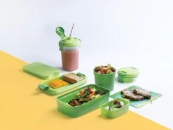 Curver Lunch&Go - Vershouddoos - Lunchbox - Inclusief Bestek - 2/3 Compartimenten - Groen -Voedselopslag Winkel 1200x900