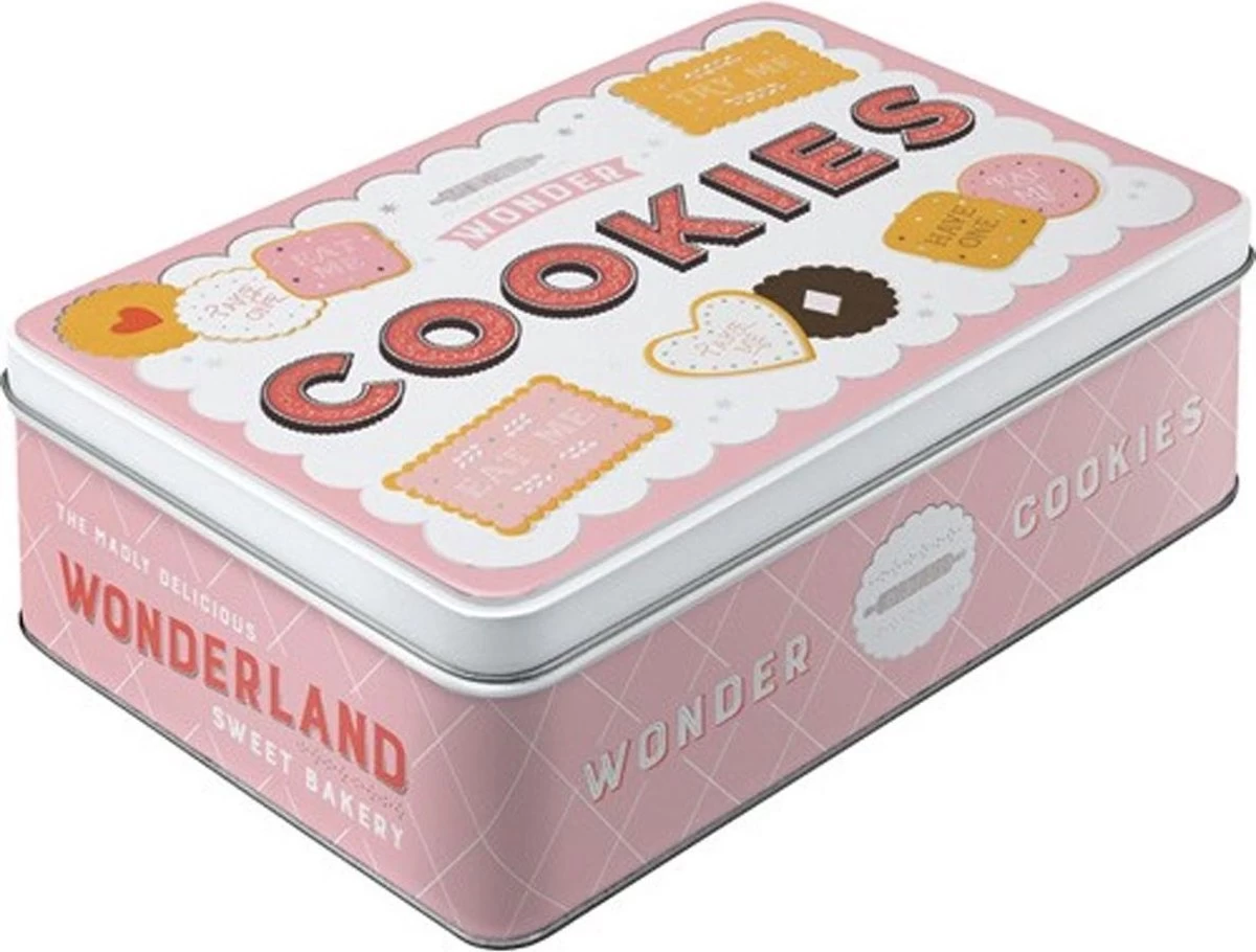 Tin Box Flat - Wonder Cookies 1 Tin Box Flat - Wonder Cookies