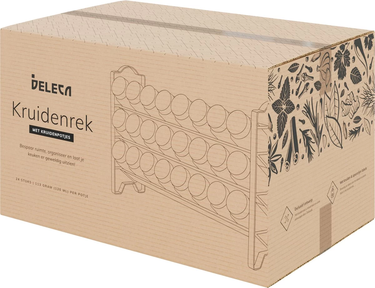 Deleca Kruidenrek Organizer Met 24 Kruidenpotjes - Vierkant - Strooideksel & Labels - Ophangbaar Of Staand - Industrieel / Zwart 14 Deleca Kruidenrek Organizer Met 24 Kruidenpotjes - Vierkant - Strooideksel & Labels - Ophangbaar Of Staand - Industrieel / Zwart - Afbeelding 14