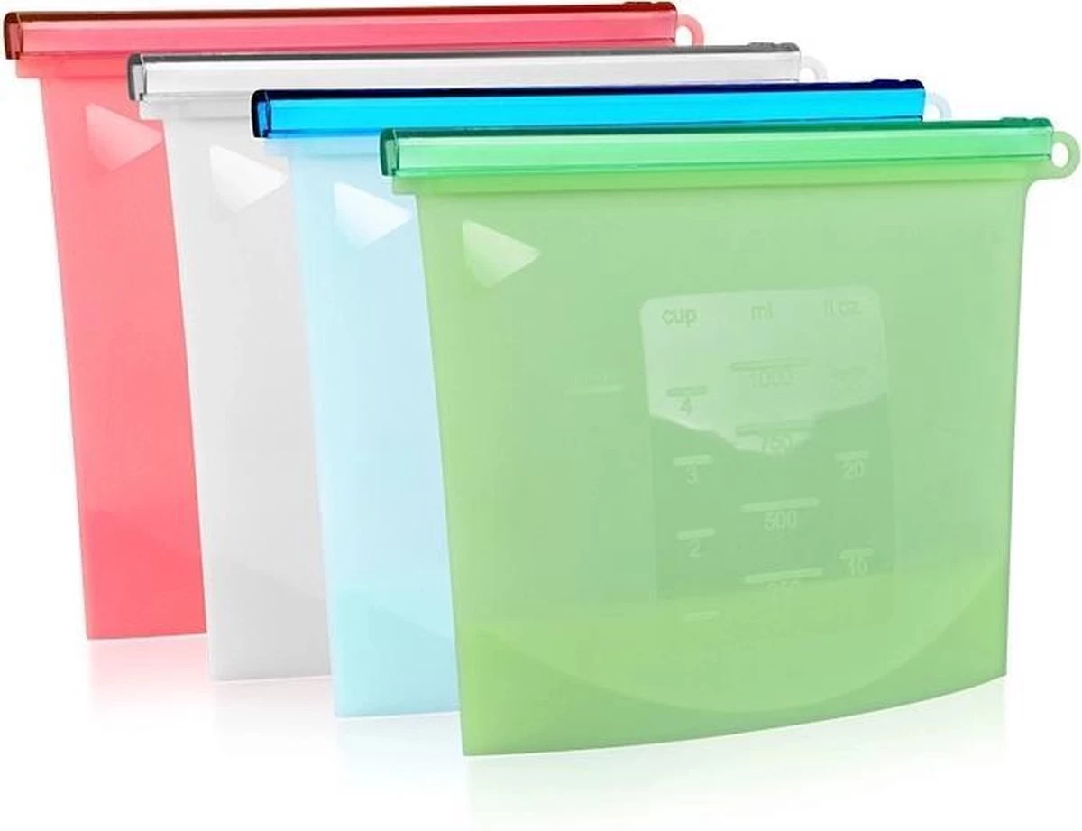 Merkloos Vershoudzakken Food Savers - Diepvrieszakken Vrieszakken Invrieszakken - Duurzaam Voedsel Bewaren - Siliconen - Herbruikbaar - Bewaarzakken - Lekvrij - BPA Vrij - Foodsavers - Fresh Bags - 3+1 Gratis 1 Merkloos Vershoudzakken Food Savers - Diepvrieszakken Vrieszakken Invrieszakken - Duurzaam Voedsel Bewaren - Siliconen - Herbruikbaar - Bewaarzakken - Lekvrij - BPA Vrij - Foodsavers - Fresh Bags - 3+1 Gratis