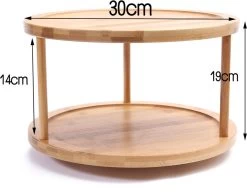 Merkloos Decopatent® Kruidenrek / Fruitschaal Bamboe - Rond - Kruiden Carrousel - Draaibaar - Staand Bamboe Specerijenrek Draaiplateau - Fruitrek -Voedselopslag Winkel 1200x931 1