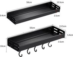 Merkloos TDR - Kruidenrek - Ophangbaar - Inclusief 6 Verplaatsbare Haken Voor Keukengereedschap - 50 Cm - Zwart -Voedselopslag Winkel 1200x938