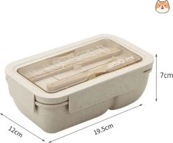 BentoBros® Duurzame Bento Box - Broodtrommel - Lunchtrommel - Lunchbox - Lunchset Voor Kinderen - Brooddoos - Duurzaam Hout - Inclusief Bestek - Voor Volwassenen En Kinderen - 0,85 Liter - Geschikt Voor Magnetron, Vriezer En Vaatwasser - Beige -Voedselopslag Winkel 1200x989