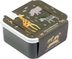 A Little Lovely Company - Brooddoos - Broodtrommel -Lunch & Snack Box Set Van 4 - Savanne -Voedselopslag Winkel 1200x991