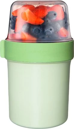 Lock&Lock Yoghurtbeker - Yoghurt Beker To Go - Muesli Beker To Go - Lunchpot - Lunchbeker - Medium - 560 Ml + 310 Ml - Groen