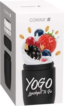 Coninx Yoghurtbeker To Go - Muesli Beker To Go - Lunchbeker - Mueslibeker 640ml (450ml+190ml) - Zwart -Voedselopslag Winkel 735x1200 1