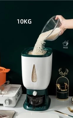 Deluqse Rijst Dispenser - Rijst Container - Grijs - Voedsel Dispenser - Rijst Opbergdoos - Rijst Bewaren - Rijst Opberg Container -Voedselopslag Winkel 745x1200