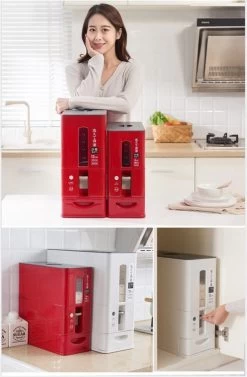 Merkloos TDR-Japans Rijst/Granen Container/Dispenser/ Opbergdoos - 6KG Inhoud - Wit 24 Merkloos TDR-Japans Rijst/Granen Container/Dispenser/ Opbergdoos - 6KG Inhoud - Wit -Voedselopslag Winkel 787x1200