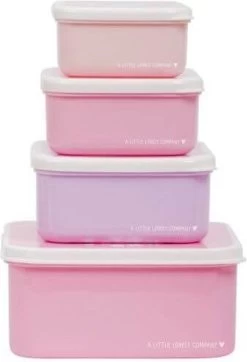 A Little Lovely Company - Brooddoos - Broodtrommel - Lunch & Snack Box Set Van 4 - Eenhoorn -Voedselopslag Winkel 818x1200