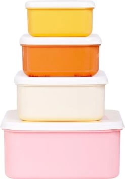 A Little Lovely Company - Brooddoos - Broodtrommel - Lunch & Snack Box Set Van 4 - Regenbogen -Voedselopslag Winkel 840x1200 1