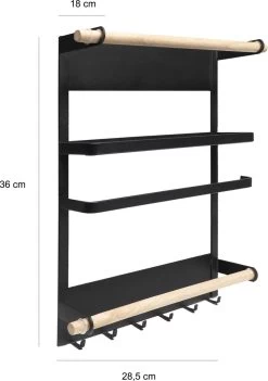 QUVIO Keukenrekje Van Metaal Magnetisch - Kruidenrek - Keuken Opbergrek Voor Kruiden, Handdoeken En Opscheplepels - Zwart 18 QUVIO Keukenrekje Van Metaal Magnetisch - Kruidenrek - Keuken Opbergrek Voor Kruiden, Handdoeken En Opscheplepels - Zwart -Voedselopslag Winkel 844x1200