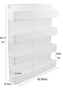QUVIO Groot Kruidenrek - Staal - Wit - Ophangbaar - Voor 32 Kruidenpotjes - 4 Laags -Voedselopslag Winkel 848x1200