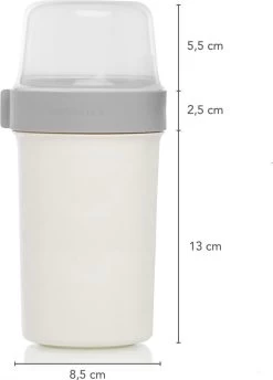 Lock&Lock Yoghurt Beker To Go - Muesli Beker To Go - Lunchbeker - Salade To Go - Saladebox - Large - 760 Ml + 310 Ml - Wit -Voedselopslag Winkel 862x1200