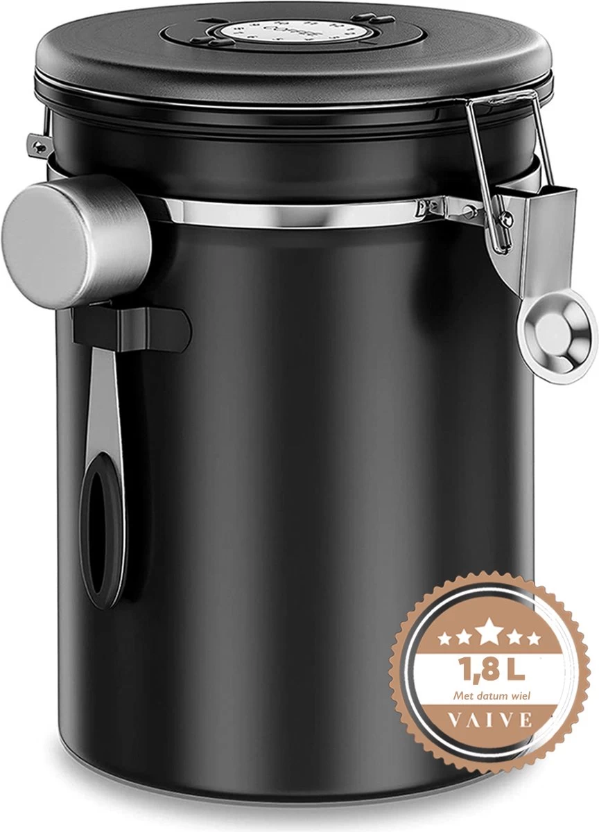 VAIVE Koffieblik - Koffiebus - Koffieblikbewaarblik - Bewaarbus Koffie - Voorraadpotten - Voorraadbussen - Voorraadbus -1.8L 1 VAIVE Koffieblik - Koffiebus - Koffieblikbewaarblik - Bewaarbus Koffie - Voorraadpotten - Voorraadbussen - Voorraadbus -1.8L
