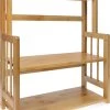 Navaris Keukenrek Met 3 Planken - Verstelbaar Kruidenrek Van Bamboe - Staand - Stevige Constructie - Natuurlijk Bamboehout - Waterafstotend