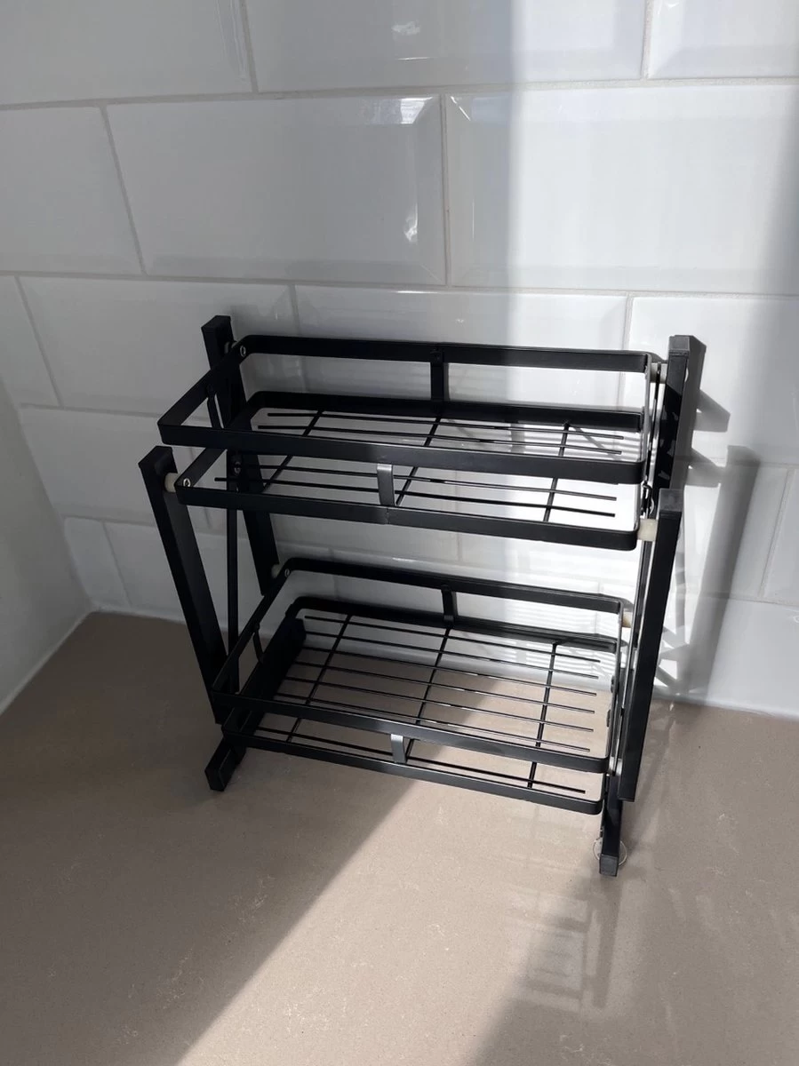 Merkloos Inklapbaar Kruidenrek - 2-laags Keukenrek - Aanrecht Organizer - Kruiden Etàgere - Staand Keukenrek 4 Merkloos Inklapbaar Kruidenrek - 2-laags Keukenrek - Aanrecht Organizer - Kruiden Etàgere - Staand Keukenrek - Afbeelding 4