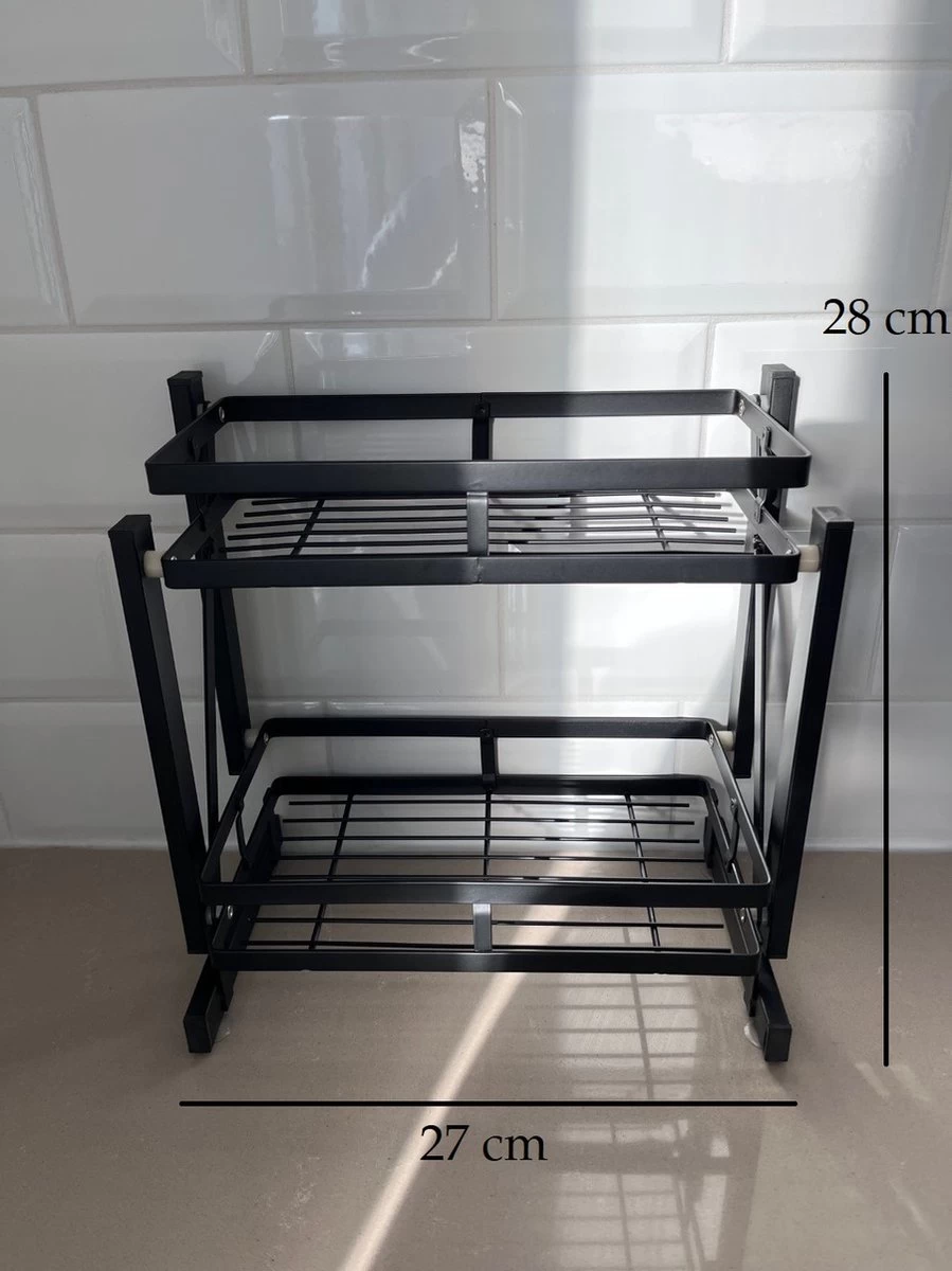 Merkloos Inklapbaar Kruidenrek - 2-laags Keukenrek - Aanrecht Organizer - Kruiden Etàgere - Staand Keukenrek 5 Merkloos Inklapbaar Kruidenrek - 2-laags Keukenrek - Aanrecht Organizer - Kruiden Etàgere - Staand Keukenrek - Afbeelding 5