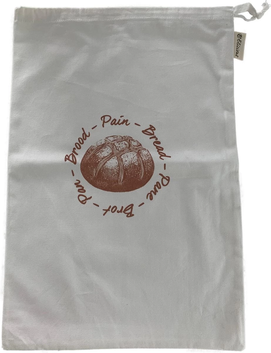 Elicious® - Broodzak - Herbruikbaar - Biologisch Katoen - GOTS Certificaat - Wasbaar - Zero Waste - Herbruikbare Zak 6 Elicious® - Broodzak - Herbruikbaar - Biologisch Katoen - GOTS Certificaat - Wasbaar - Zero Waste - Herbruikbare Zak - Afbeelding 6