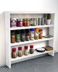 Beckenbau - Kruidenrek Staand - Kruidenrek - Keuken Organizers - Massief Hout - 58x53