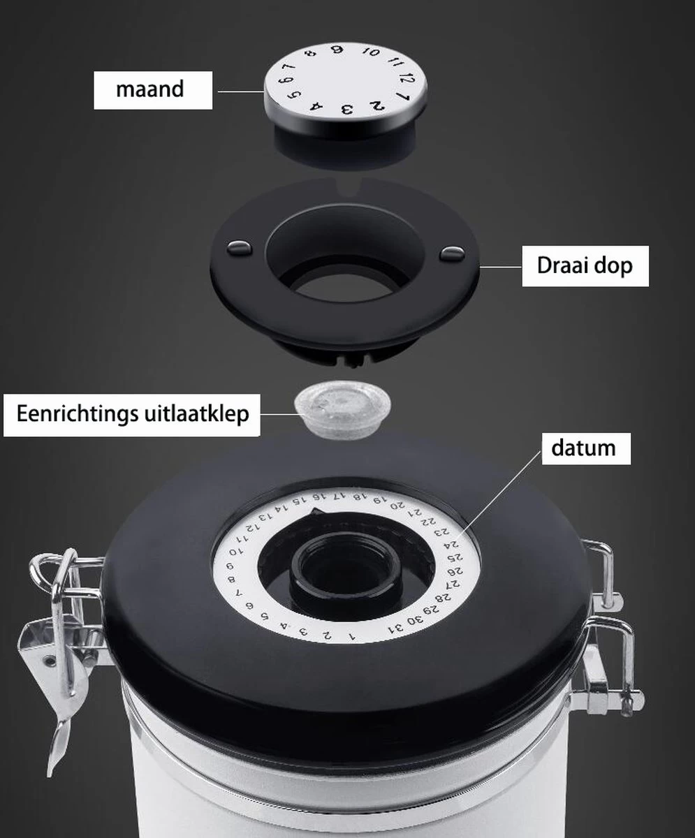 Koffiebonen Opbergbus- Koffiebonen Bewaren - Nieuw Voedsel Bewaren - Kitchen Merchandise - Vooraadbus - Bewaardozen - Kitchen Merchandise - 1.8L Vooraadpot - Voorraadpotten - Gebroken Wit Kleur - Opslagtank Voor Gedroogd Fruit- Opslag Van Koffiebonen 6 Koffiebonen Opbergbus- Koffiebonen Bewaren - Nieuw Voedsel Bewaren - Kitchen Merchandise - Vooraadbus - Bewaardozen - Kitchen Merchandise - 1.8L Vooraadpot - Voorraadpotten - Gebroken Wit Kleur - Opslagtank Voor Gedroogd Fruit- Opslag Van Koffiebonen - Afbeelding 6